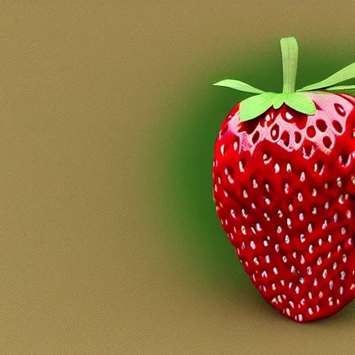 Prompt: poorly rendered 3 d anthromorphic strawberry with face