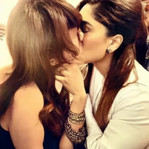Image similar to kareena kapoor kissing kareena kapoor, relistic