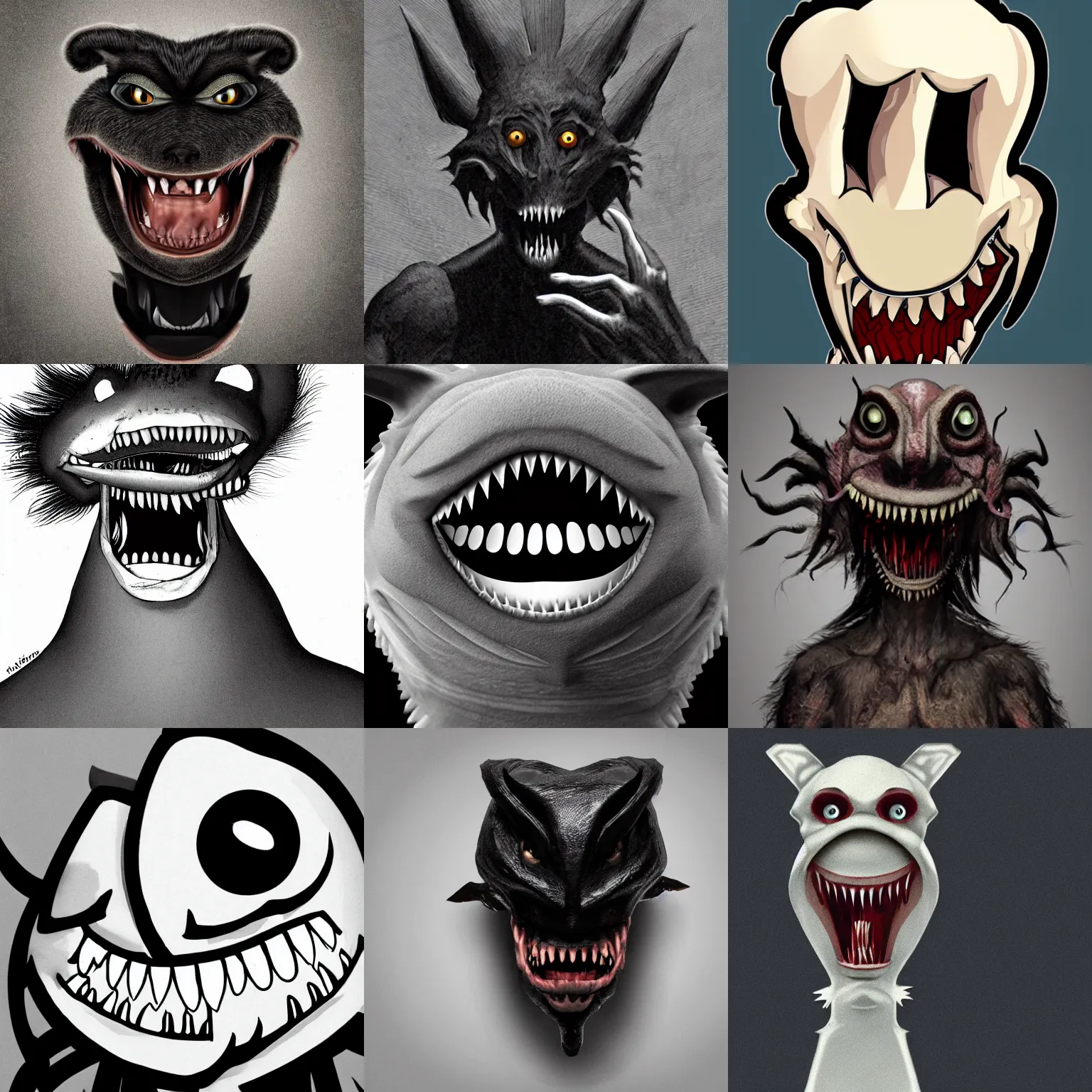 scary cartoon monster teeth