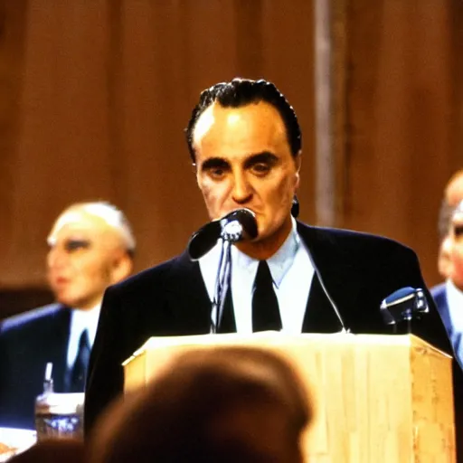 Prompt: Freeze Corleone giving speech at NATO