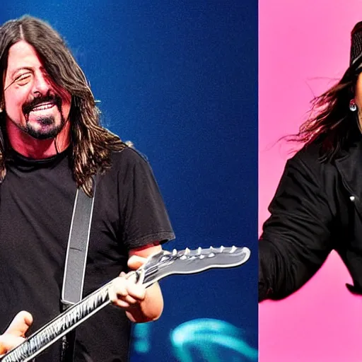 Image similar to dave grohl smashing kid rock