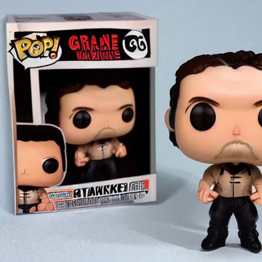 Image similar to “ very photorealistic photo of a gene takovic funko pop, award - winning details ”