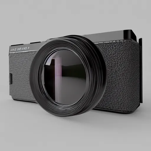 Image similar to a dark sith mirrorless camera, 3 d render