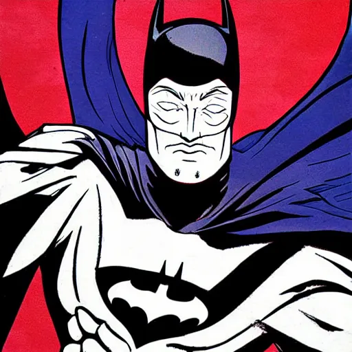 Image similar to batman the prince of night, digital art, utamaro kitagawa, banksy, frank miller style