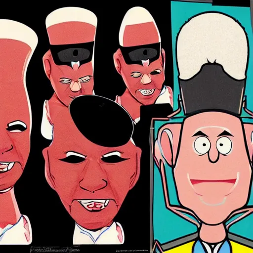 Image similar to conehead mr. t pop band, detailed facial expressions, 1 9 8 0 s aesthetic