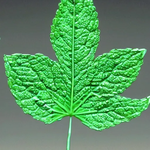 Image similar to a digital leaf of mint made of circuit board