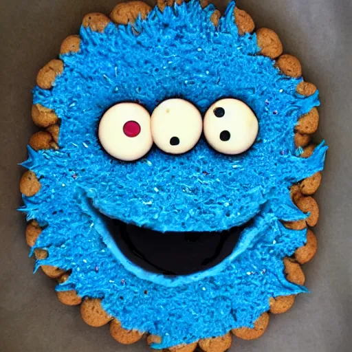 Image similar to nightmarish cookie Monster