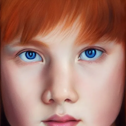 Prompt: a photorealistic!! portrait!! of a beautiful ginger girl with beautiful eyes looking at the camera