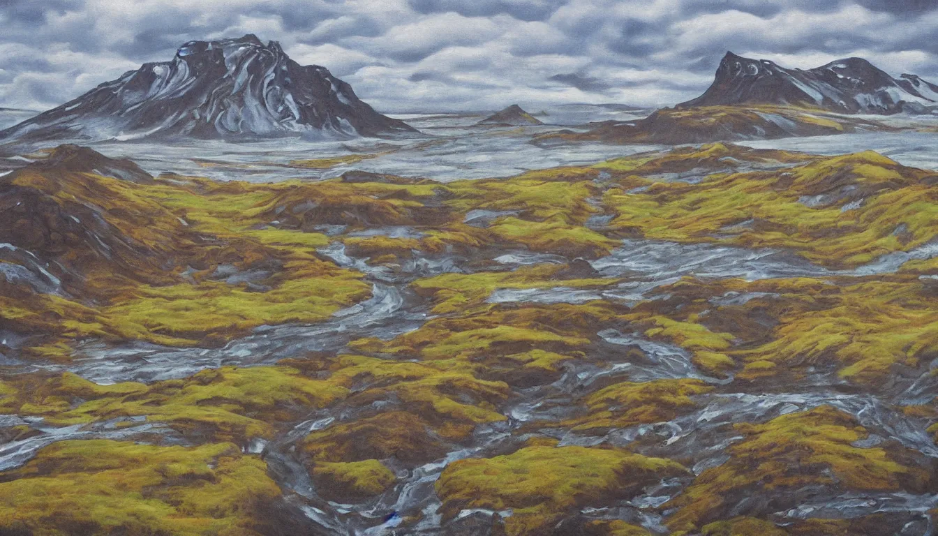 Image similar to iceland, detailed painting