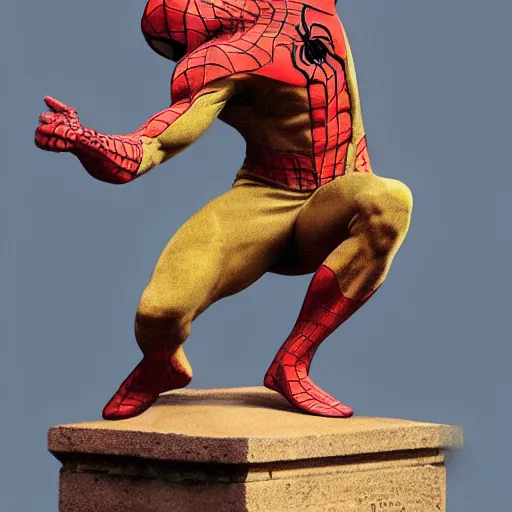 Prompt: Roman sculpture of Spiderman