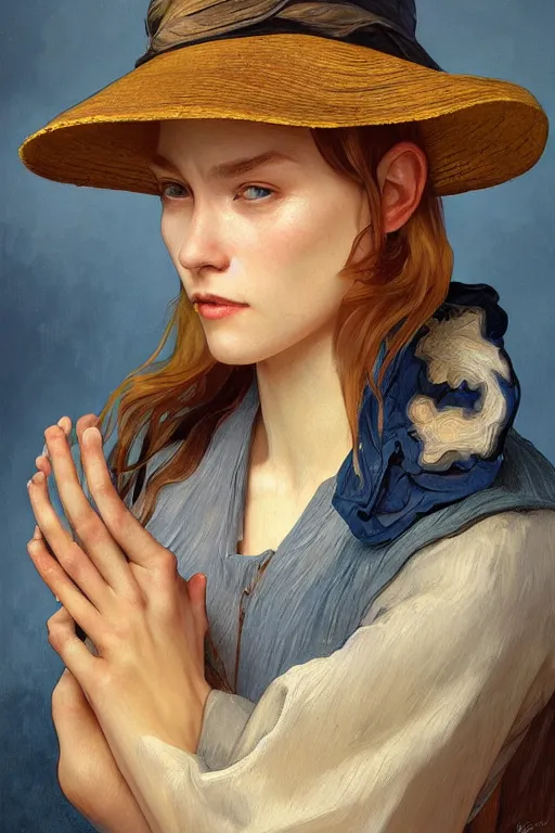 Prompt: ultra realistic illustration, vincent van goh wearing a birthday hat, elegant, highly detailed, digital painting, concept art, smooth, sharp focus, illustration, art by artgerm and greg rutkowski and alphonse mucha