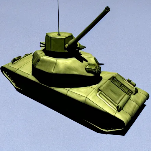 Image similar to a 3d model of a tank in the center, unreal engine