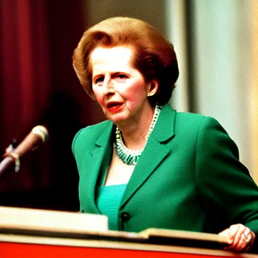 Prompt: margaret thatcher doing 8 0's style aerobics vhs quality