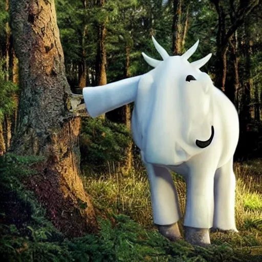 Image similar to moomintroll in real life, photograph, realistic, very detailed!