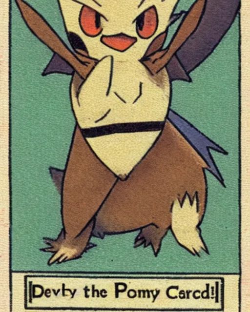 Image similar to a pokemon card from the 1 9 1 0 s