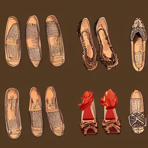 Image similar to shoes concept design inspired by indonesian traditional houses