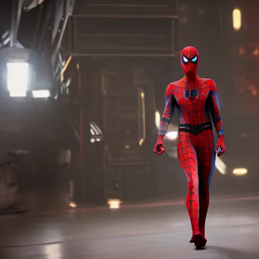 Prompt: daisy ridley dressed as spider - man, photography, marvel, cinematic, studio lighting, 4 k, imax,