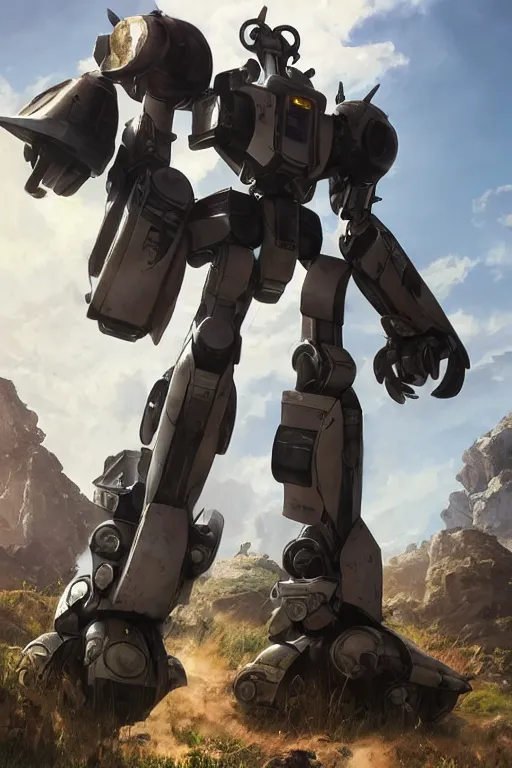 Image similar to mechwarrior 5 : mercenaries mech megaman transformer robot boss tank engine game octane render, 4 k, hd 2 0 2 2 3 d cgi rtx hdr style chrome reflexion glow fanart, global illumination ray tracing hdr fanart arstation by ian pesty by jesper ejsing pixar and disney unreal zbrush central hardmesh