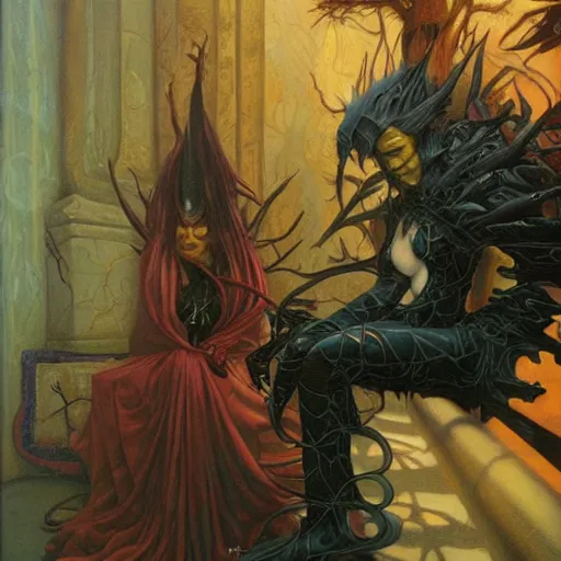 Image similar to an amazing masterpiece of art by gerald brom, antisocial activist