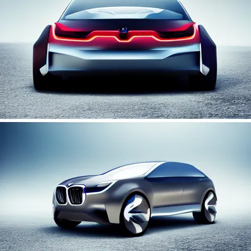 Prompt: BMW concept car, futuristic, digital art, trending on artstation