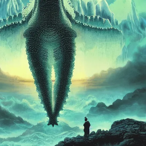 Image similar to leviathan rises up, album art, cover art, poster