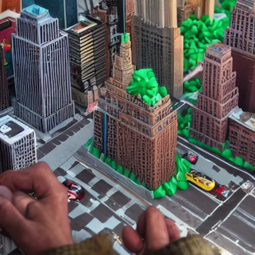 Image similar to new york city, claymation style, very detailed