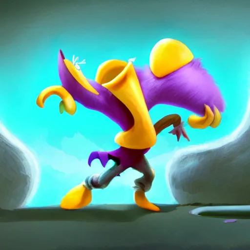 Image similar to rayman character, concept art