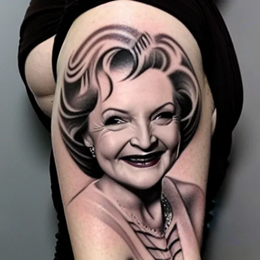 Image similar to a tattoo of betty white