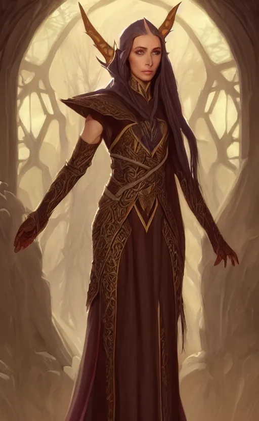 A Beautiful Female High Elf Wizard Wearing Long Stable Diffusion