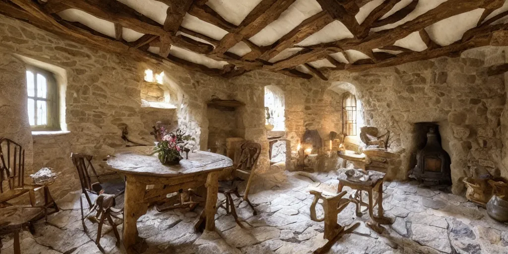 Image similar to medieval cottage interior