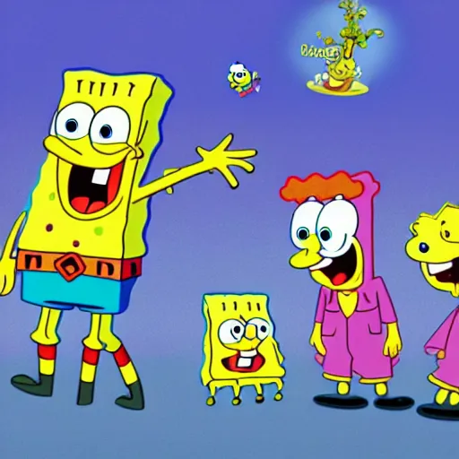 Prompt: spongebob, cartoon, childrens show