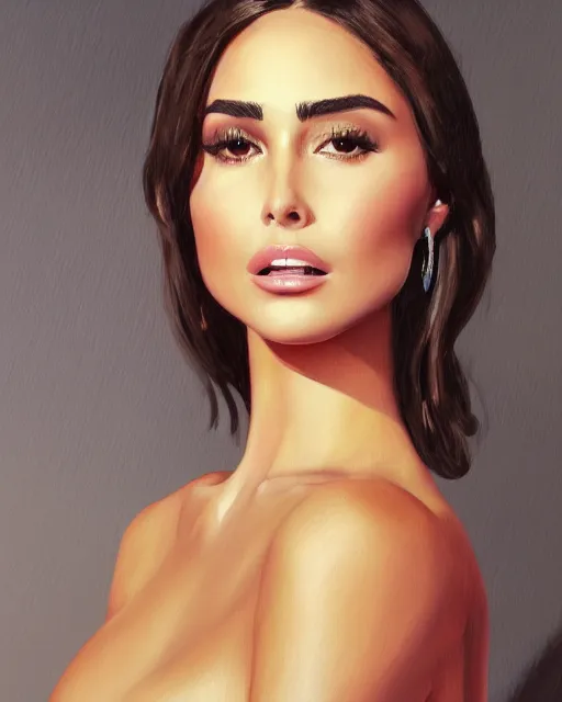 Prompt: masterpiece concept painting of Olivia culpo by Siwoo Kim, digital art, artstation