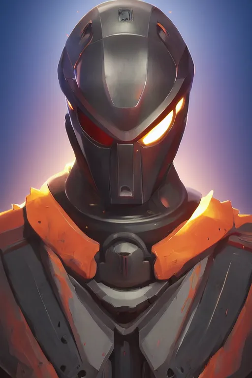 Image similar to epic mask helmet robot ninja portrait stylized as fornite style game design fanart by concept artist gervasio canda, behance hd by jesper ejsing, by rhads, makoto shinkai and lois van baarle, ilya kuvshinov, rossdraws global illumination radiating a glowing aura global illumination ray tracing hdr render in unreal engine 5