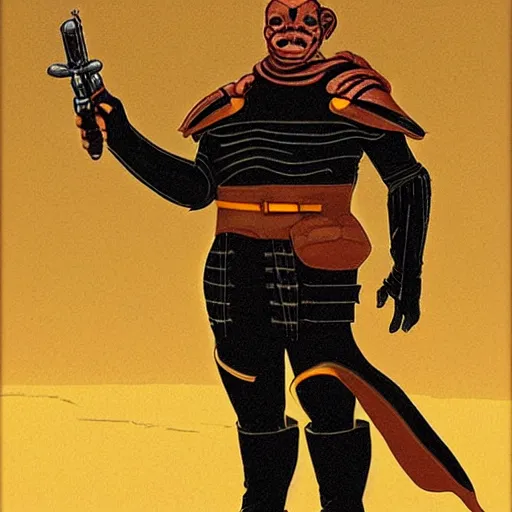 Image similar to Dune 2021 concept art Harkonnen soldier