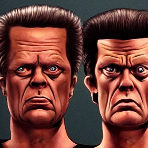 Prompt: beavis and butthead in scarface, film, photorealistic, hyperrealistic