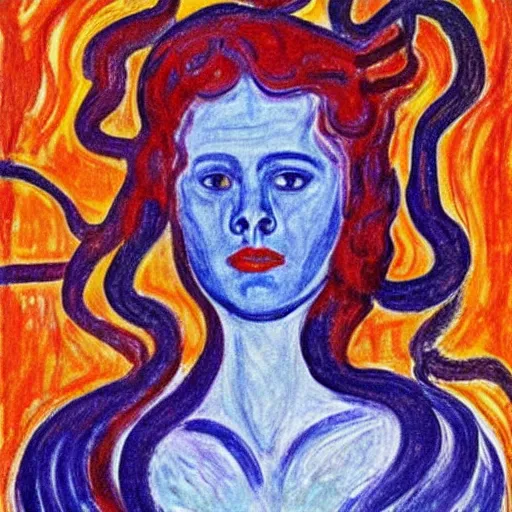 Image similar to Medusa by Edvard Munch