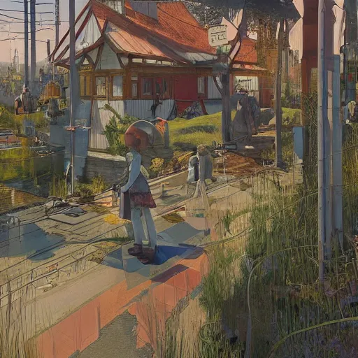 Prompt: futuristic sweden, by carl larsson and simon stalenhag, highly detailed, 4 k