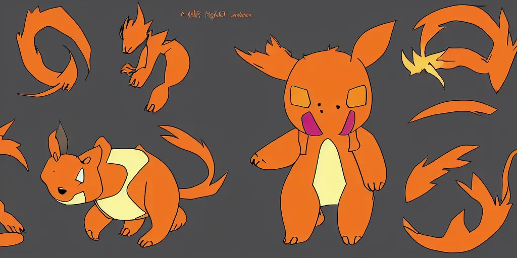 Image similar to A three fases, fire type, initial pokemon inspired in a bear for the 10th generation, 4k, digital art