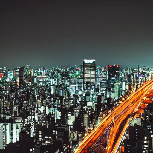 Image similar to tokyo night, cityscape, cinematic