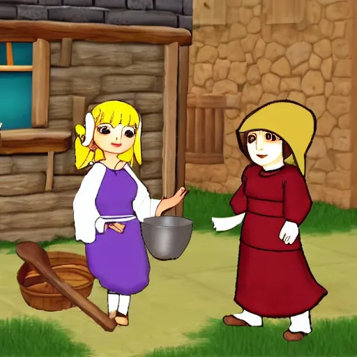 Prompt: mediaeval cooking mama
