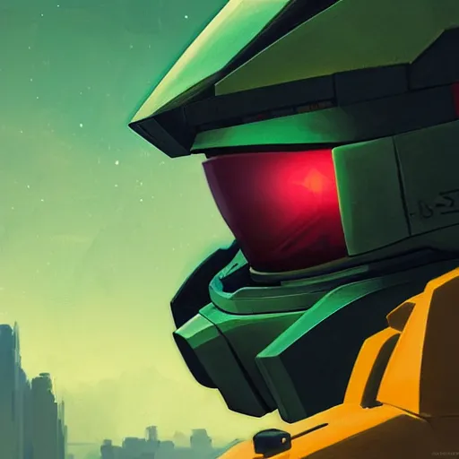 Image similar to portrait of master chief as a gundam pilot, with an intricate, detailed, urban inspired hiphop afro futuristic helmet, vector behance hd jesper ejsing, rhads, makoto shinkai, lois van baarle, ilya kuvshinov, rossdraws, hd, 3 2 k, ilya kuvshinov, gustav klimt