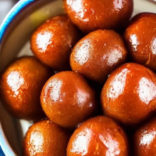 Prompt: high resolution photo of gulab jamun, michelin star, very tasty, food photography, instagram, trending