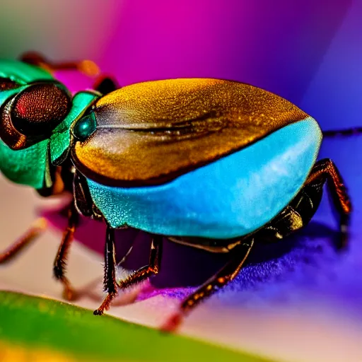 Image similar to macro photography colorful bugs and jewls