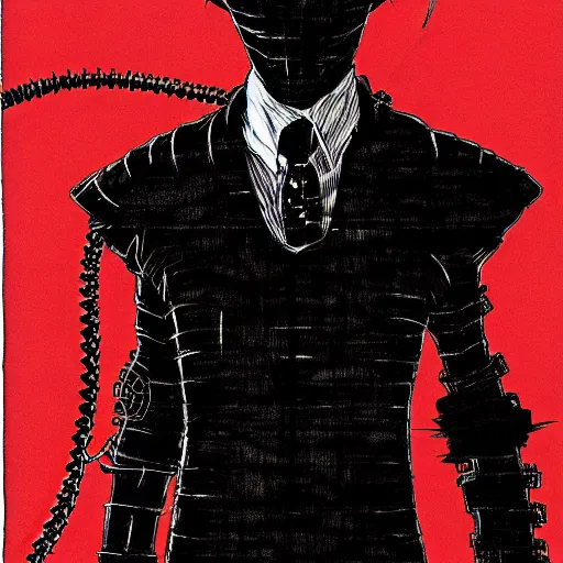 Prompt: Mister Rodgers looking sinister, by Tsutomu Nihei, highly detailed