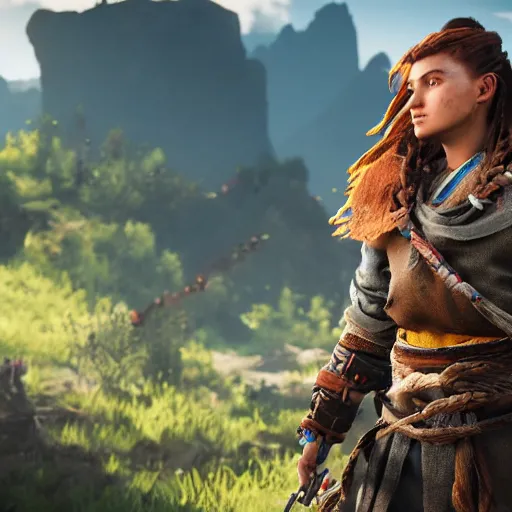 Image similar to a beautiful photo of aloy in horizon forbidden west