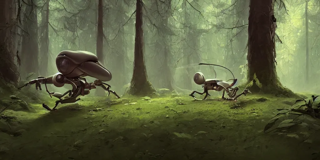 Prompt: little alien in a forest, artwork by sergey kolesov, detailed, dynamic, cinematic composition, very clean art, 8 k