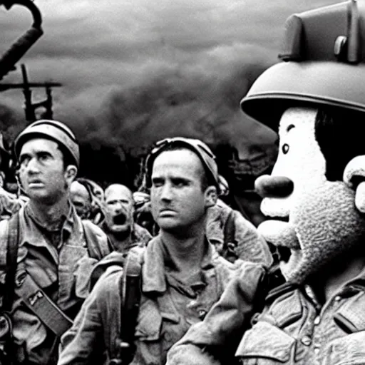 Prompt: saving private ryan with muppets