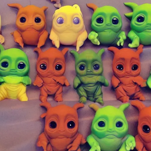 Image similar to baby voldemort, baby harry potter, baby yoda, baby groot, baby mando, baby gummi bear, block party.