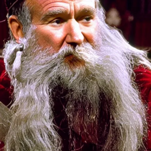 Image similar to Robin Williams playing Dumbledore in Harry Potter, screenshot