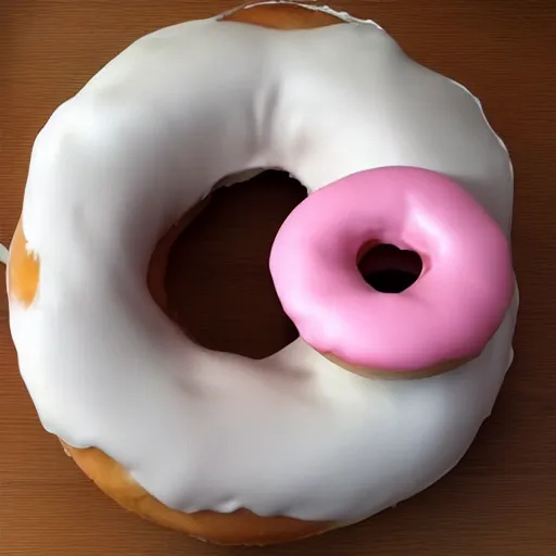 Image similar to a cow in the shape of a donut